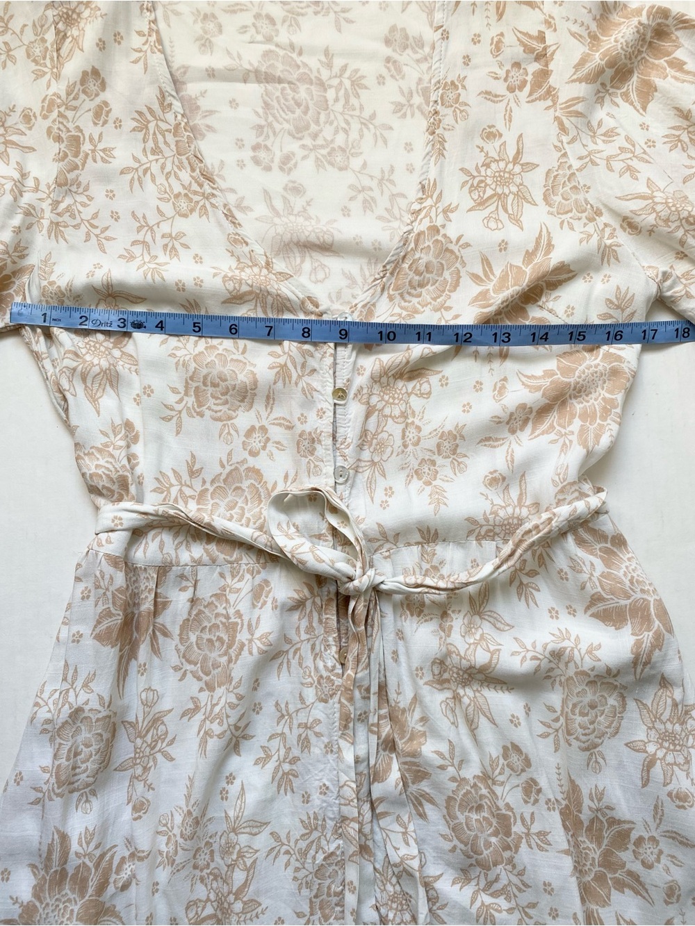 Petal & Pup Floret Floral High-Low Maxi Dress Cream Gold Tan Boho Size 12 - Picture 10 of 12
